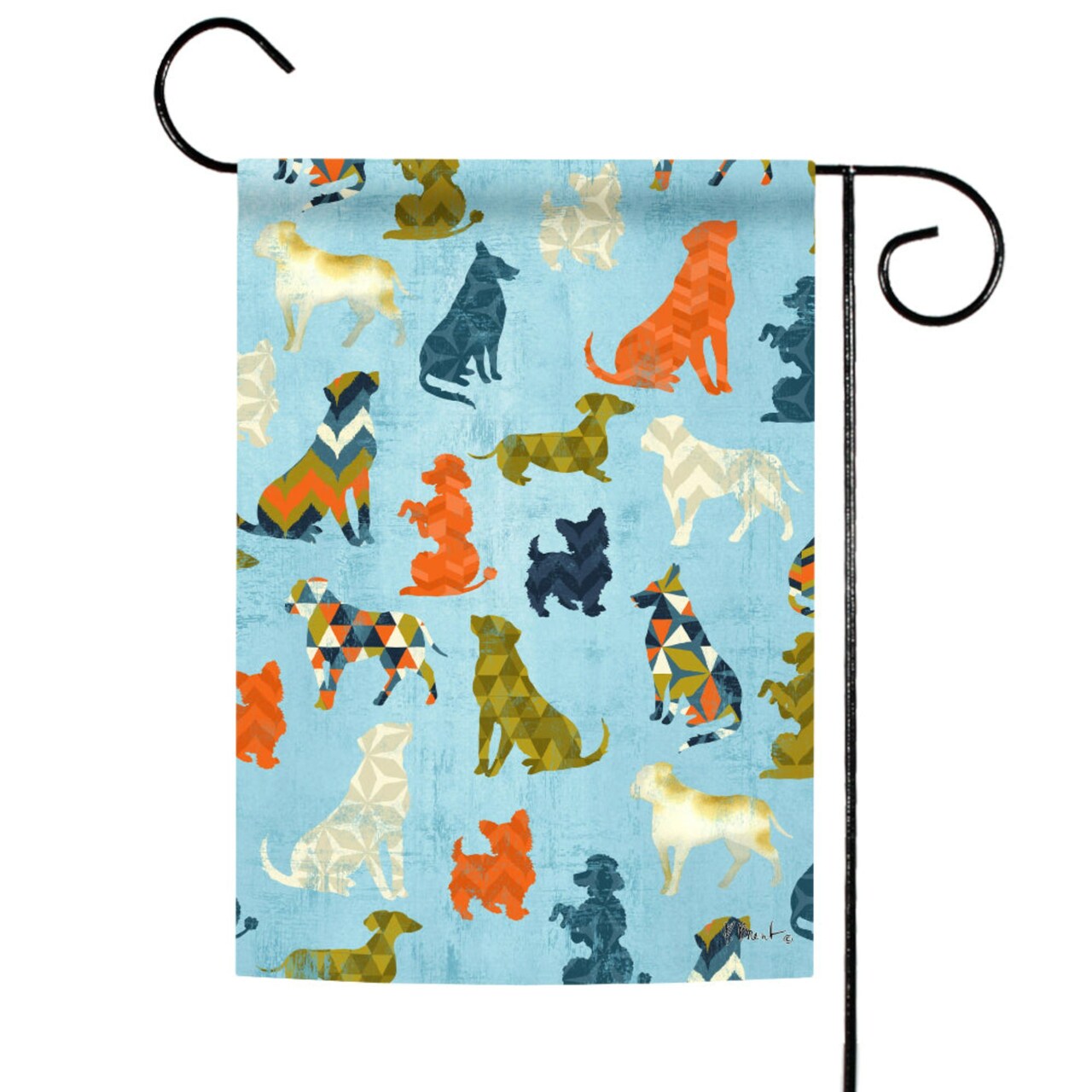 Toland Home Garden Blue and Green Dog Outdoor Rectangular Mini Garden Flag 18" x 12.5"